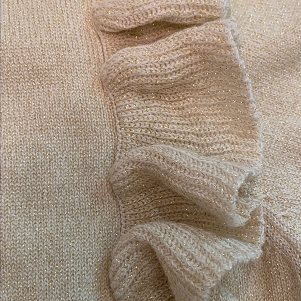 Girls Gold Ruffle Sweater - Picture 3 of 4